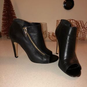 Isola Black peep toe booties